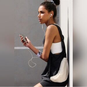 Free People Black and Ivory  Crossbody Bag